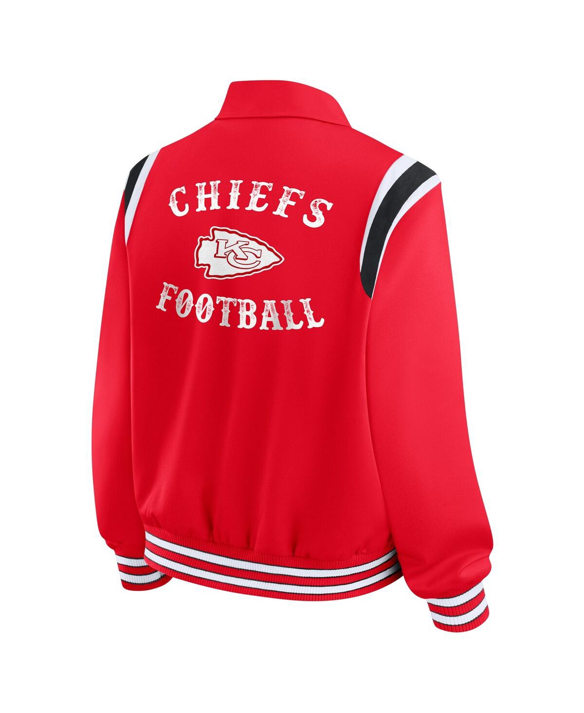 Wear By Erin Andrews Women's Red Kansas City Chiefs Varsity Lightweight Full-snap Jacket In Red