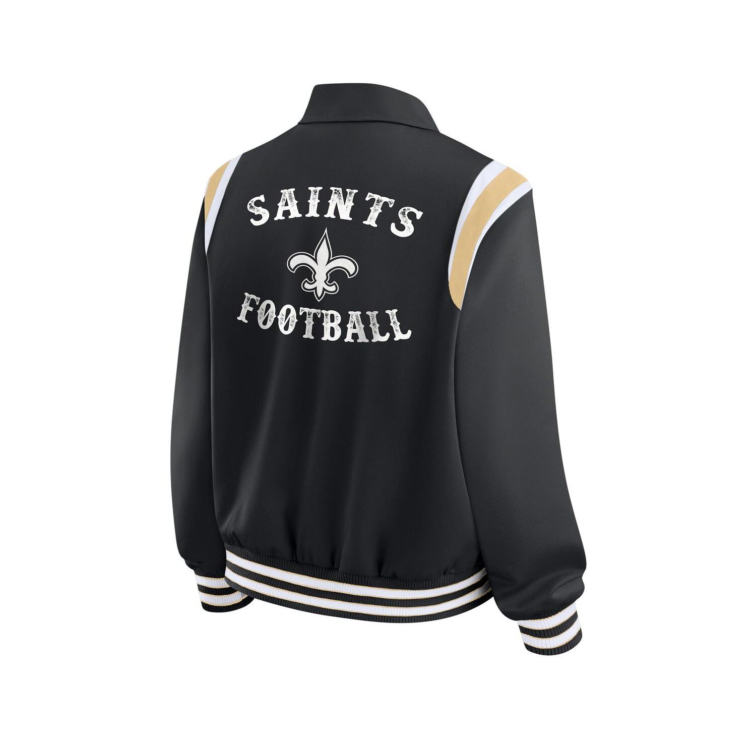 Women's Black New Orleans Saints Varsity Lightweight Full-Snap Jacket