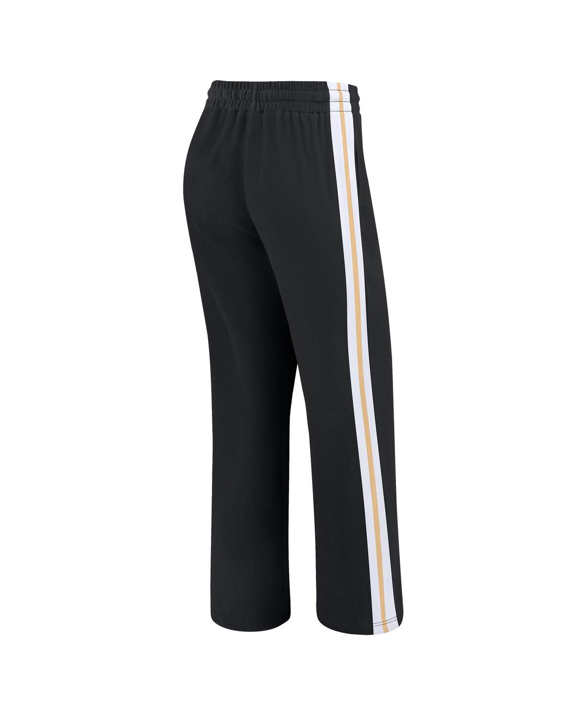Wear By Erin Andrews Women's Black New Orleans Saints Color Block Straight Leg Pants In Black