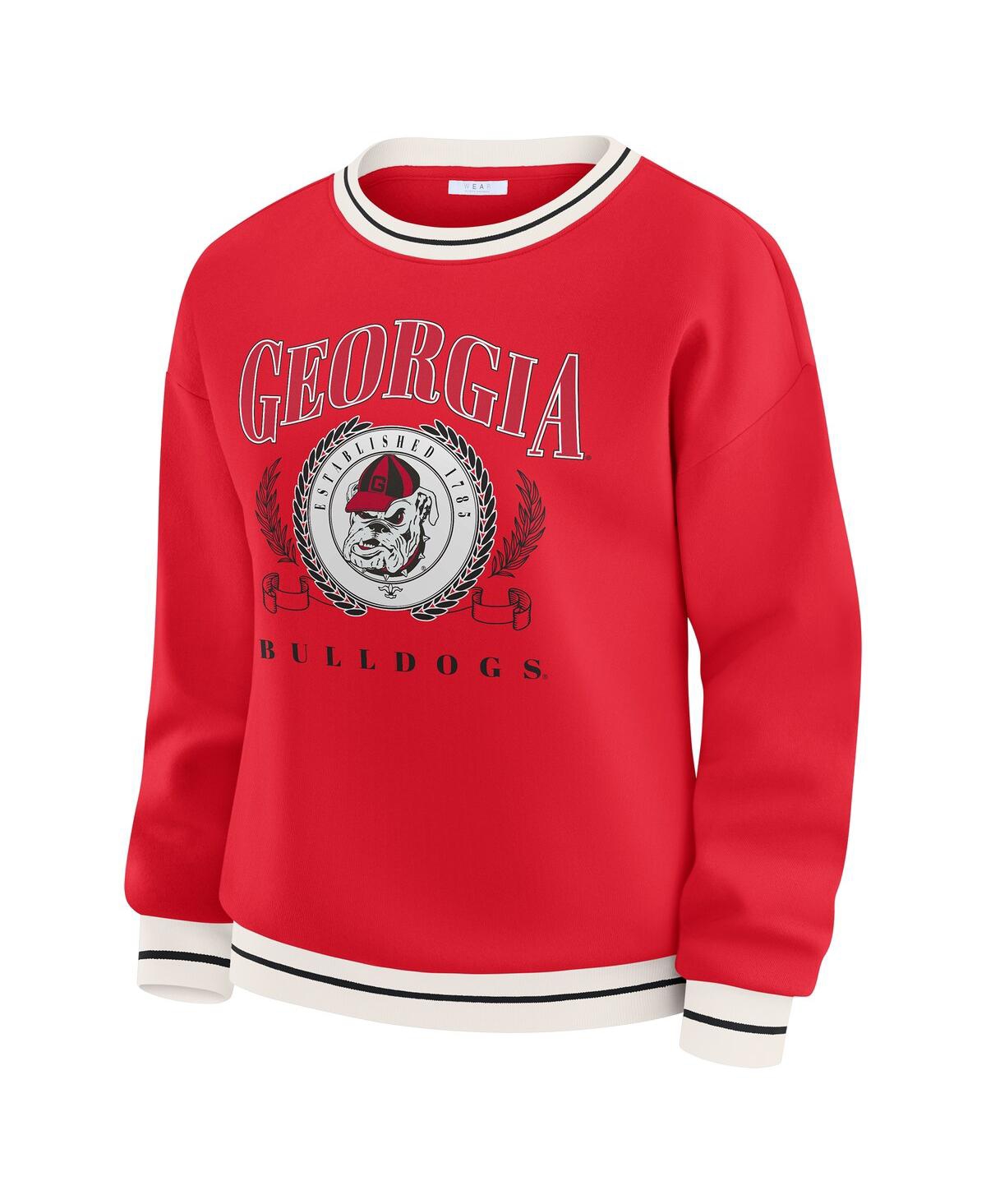 Wear By Erin Andrews Women'sred Georgia Bulldogs Seal Sweatshirt In Red