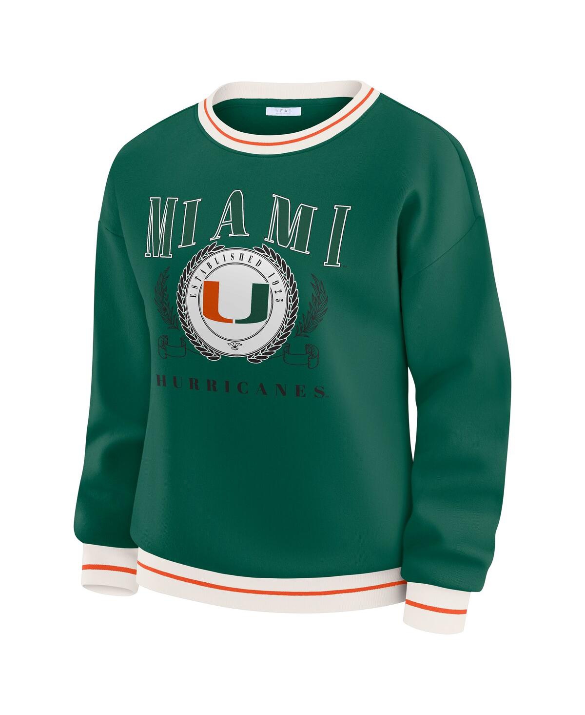 Wear By Erin Andrews Women'sgreen Miami Hurricanes Seal Sweatshirt In Green
