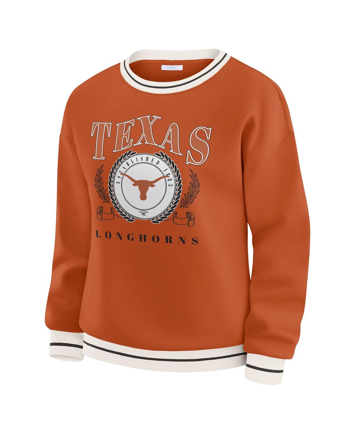Wear By Erin Andrews Women'stexas Orange Texas Longhorns Seal Sweatshirt In Orange