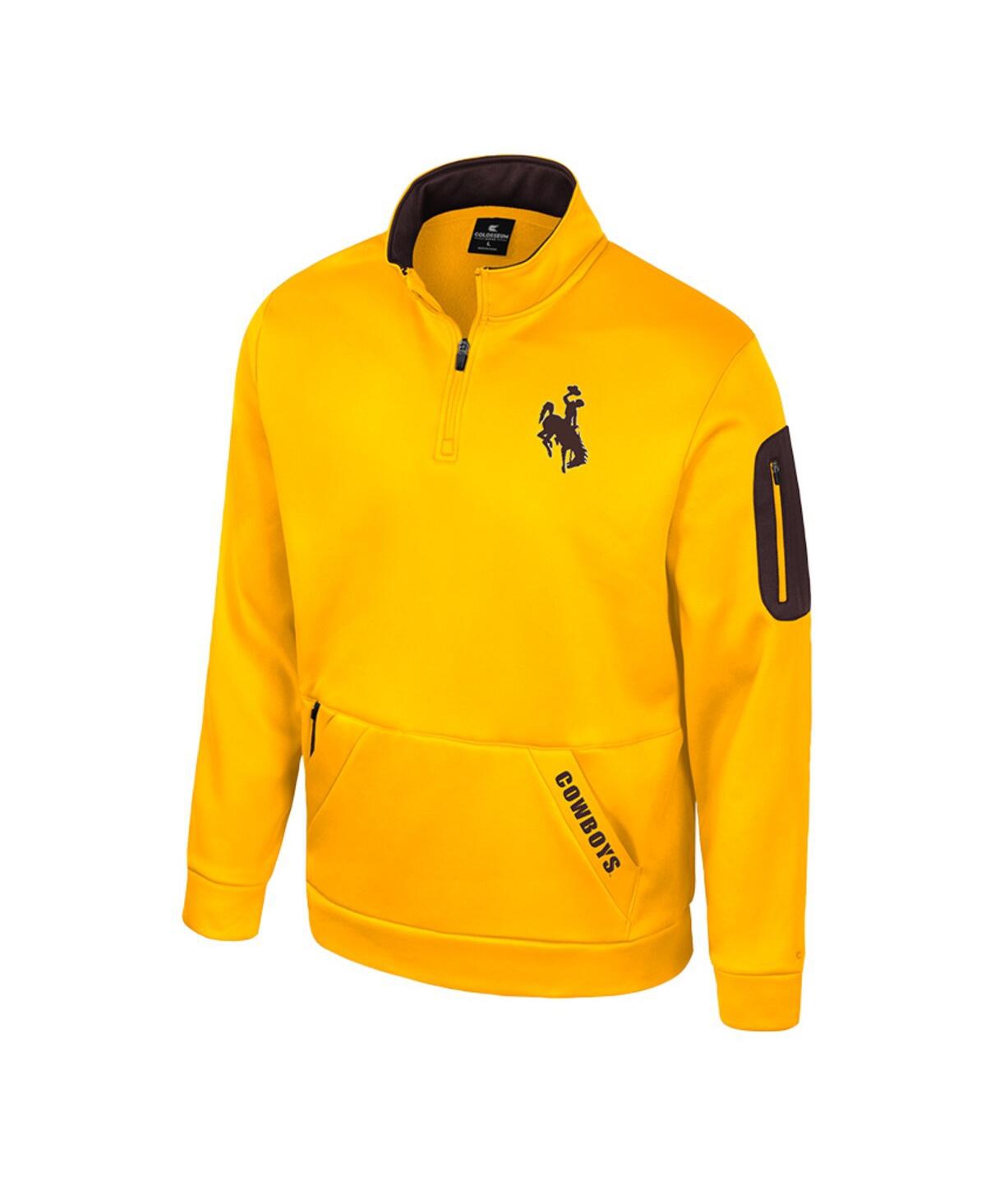Colosseum Men's Gold Wyoming Cowboys Mainframe Quarter-Zip Fleece Jacket