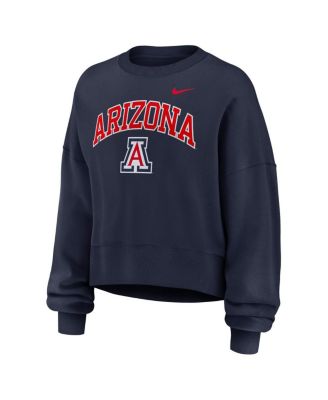 Women's Navy Arizona Wildcats Oversized Phoenix Arch Pullover Sweatshirt