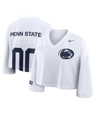 Nike - Women'sWhite Penn State Nittany Lions Cropped Mesh Dri-FIT Fashion Jersey