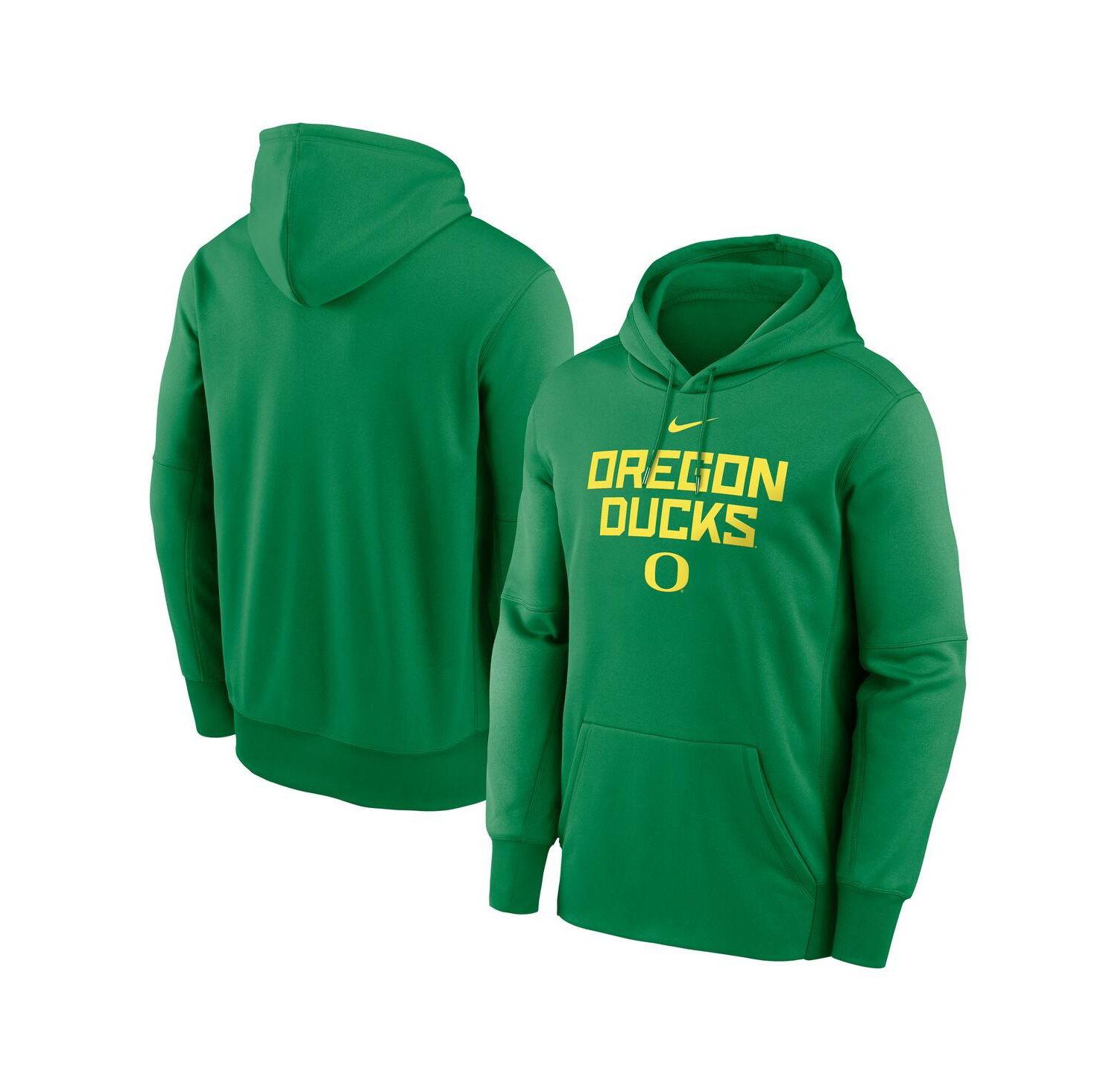 Men's Green Oregon Ducks Team Stacked Performance Pullover Hoodie