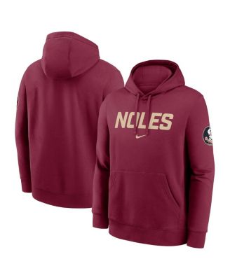 Nike - Men's Garnet Florida State Seminoles Nickname Club Fleece Pullover Hoodie