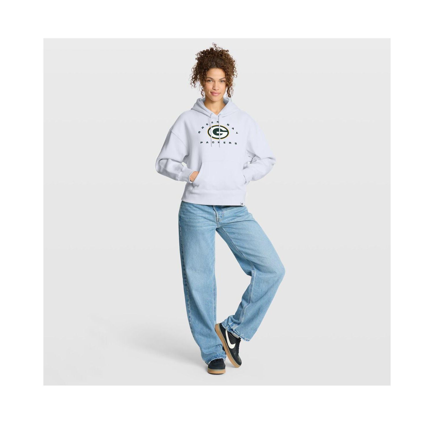 Women's White Green Bay Packers Eligible Receiver Legacy Pullover Hoodie