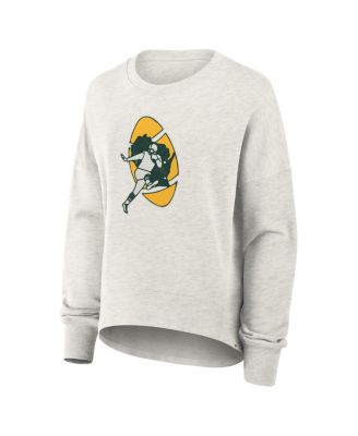 Women's Heather Gray Green Bay Packers Oversized Hometown Pullover Sweatshirt