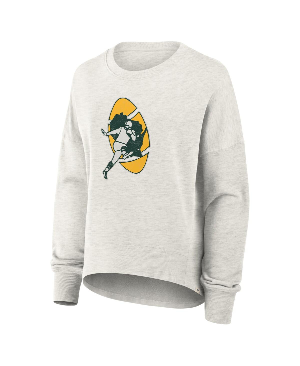Fanatics Women's Heather Gray Green Bay Packers Oversized Hometown Pullover Sweatshirt In Gray