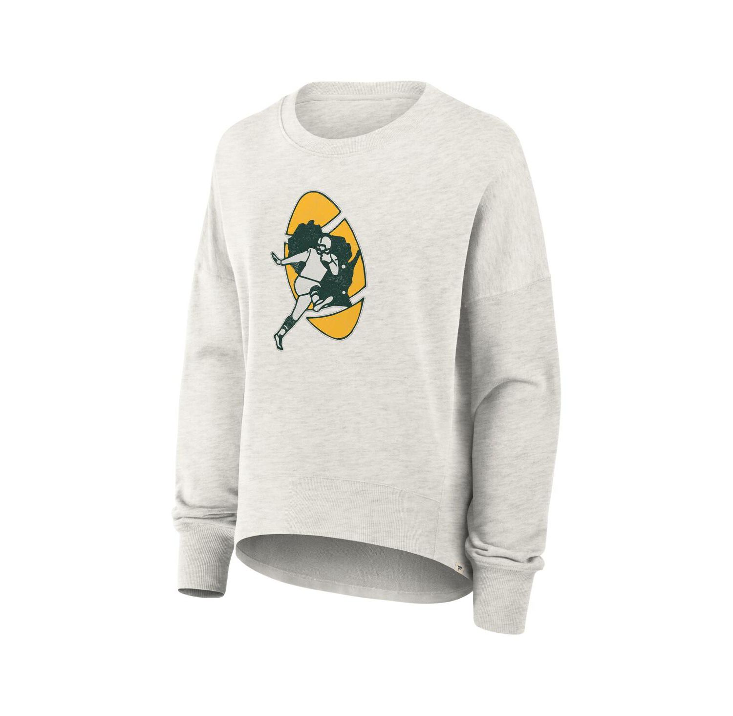Women's Heather Gray Green Bay Packers Oversized Hometown Pullover Sweatshirt