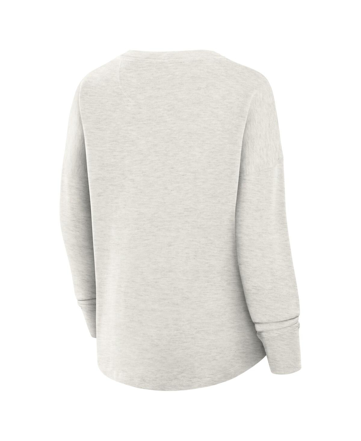 Fanatics Women's Heather Gray Detroit Lions Oversized Hometown Pullover Sweatshirt In Gray