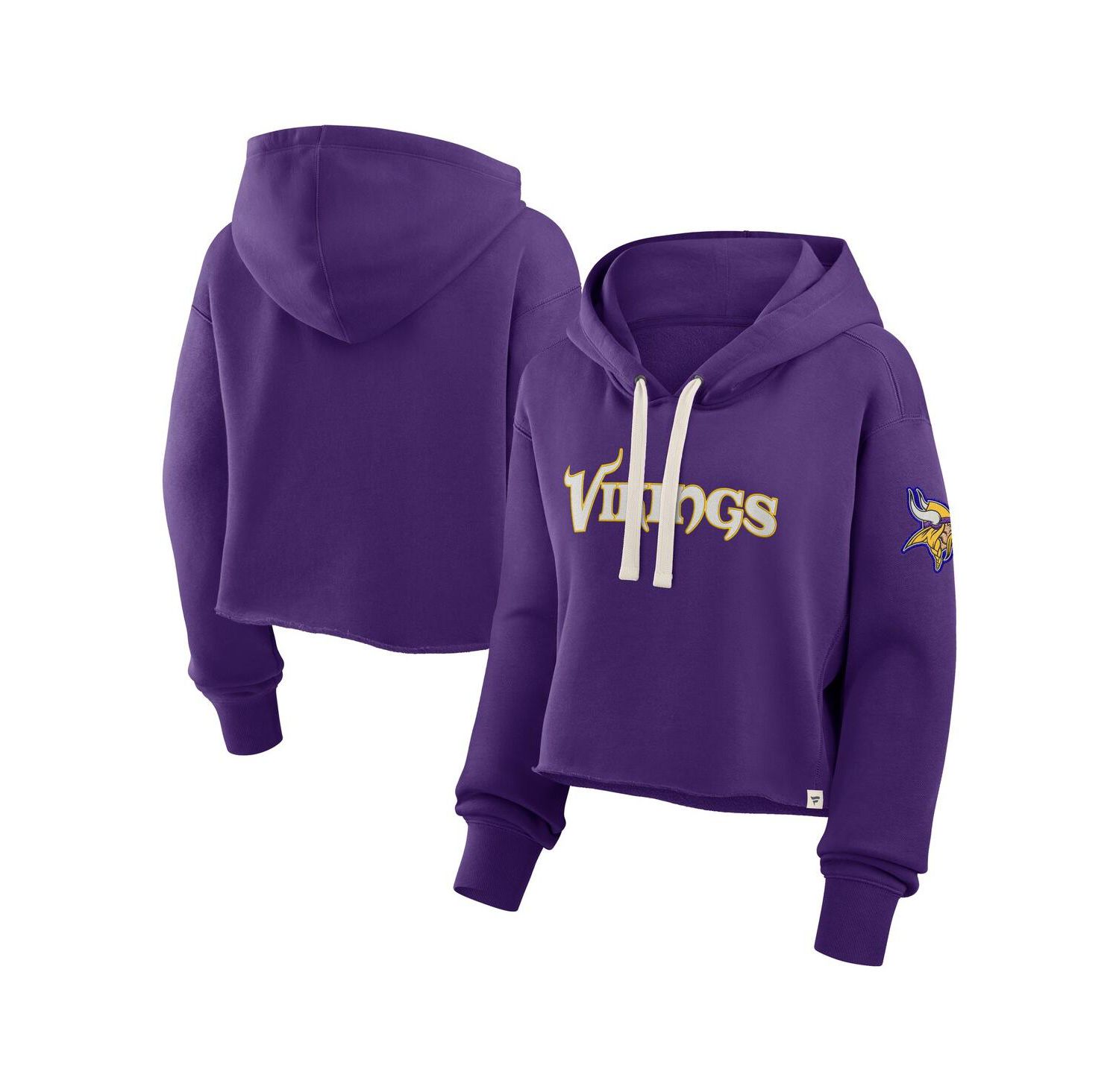 Women's Purple Minnesota Vikings Oversized Hometown Heritage Cropped Hoodie