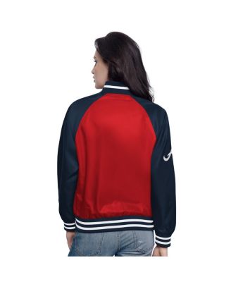 Women's&nbsp; Red/Navy Atlanta Braves Home Run Full-Snap Varsity Jacket