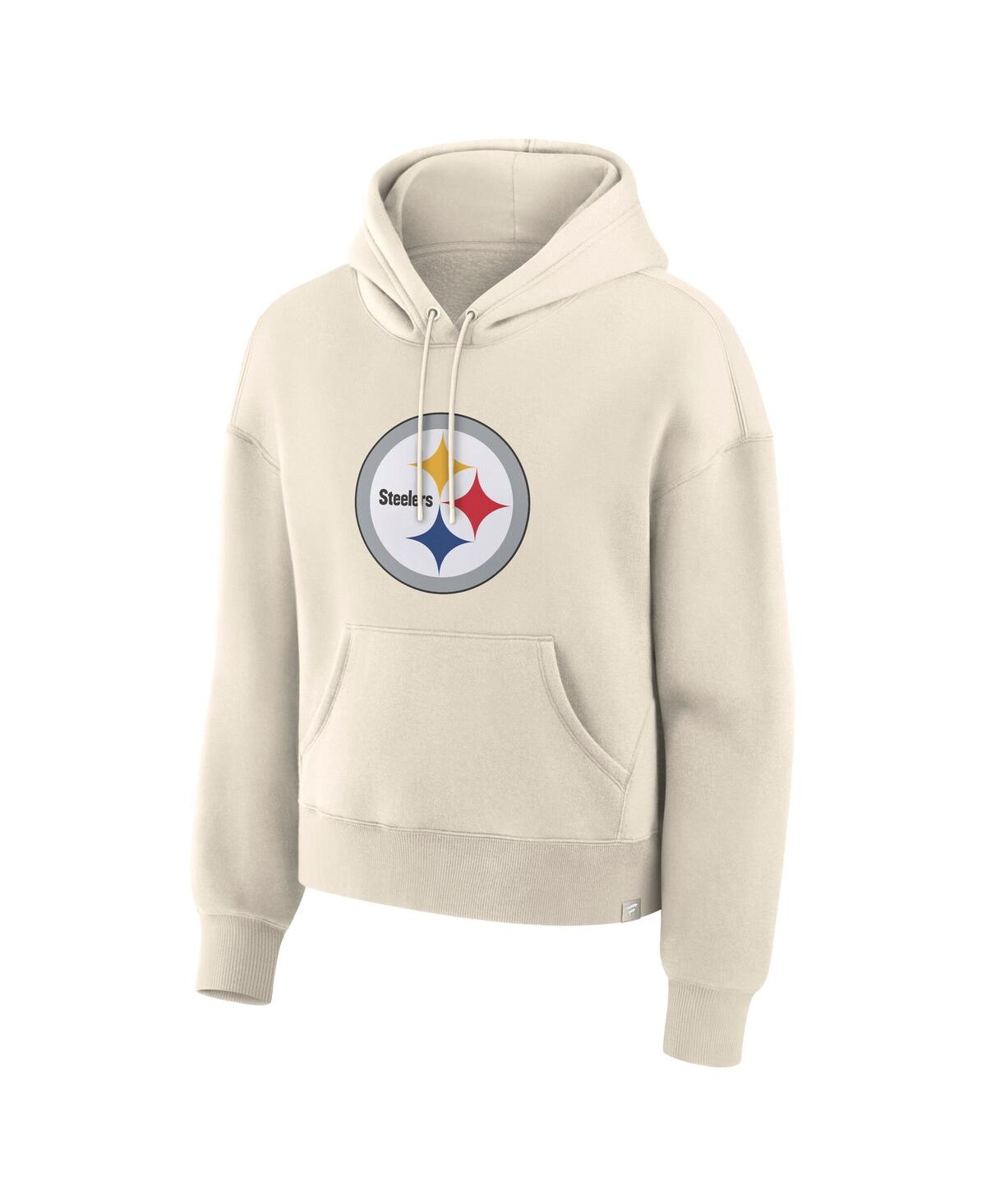 Fanatics Women's Cream Pittsburgh Steelers Dove Legacy Pullover Hoodie In Neutral