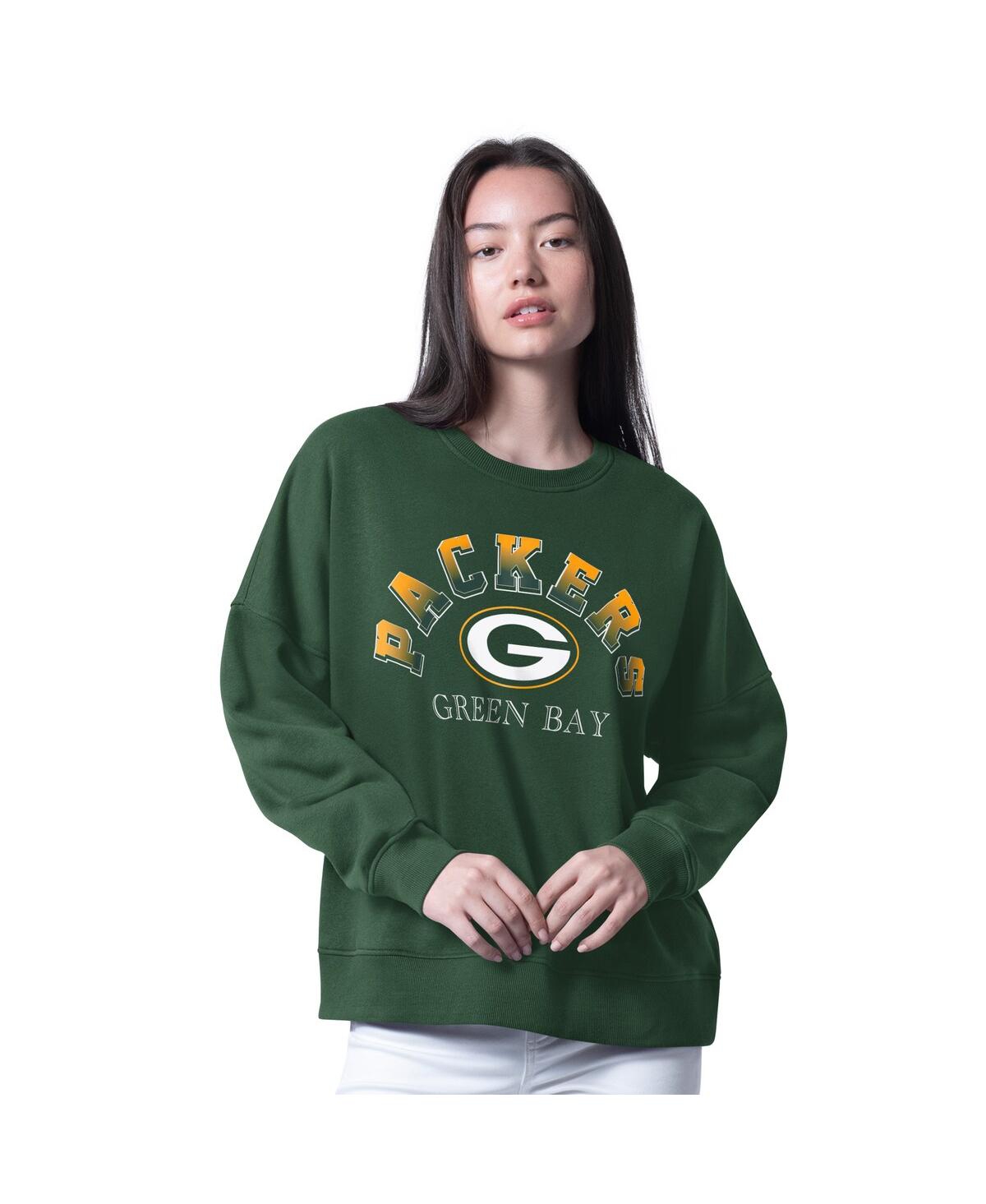 G-iii 4her By Carl Banks Women's Green Green Bay Packers Oversized Feud Sweatshirt