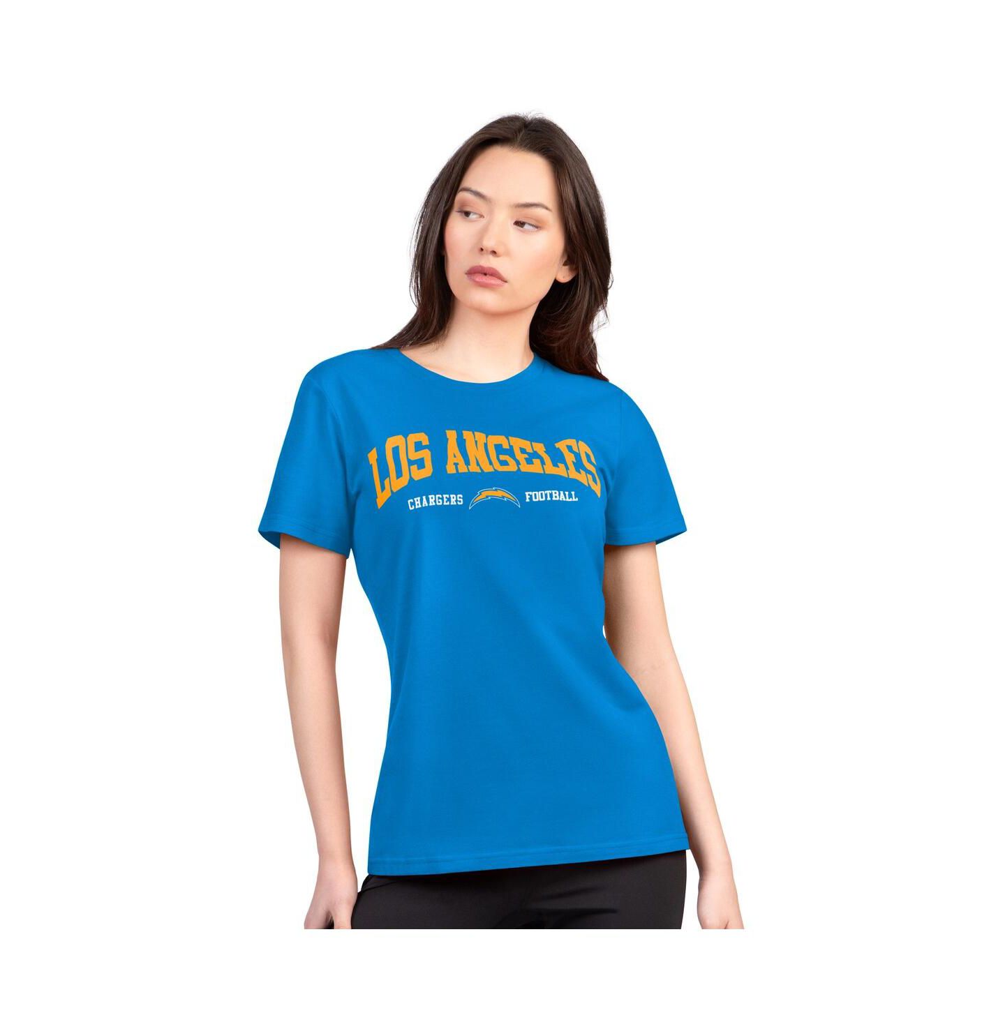 Женская футболка G-III 4Her by Carl Banks Powder Blue Los Angeles Chargers Super-Slim Lightweight Winning Crew — фото 1