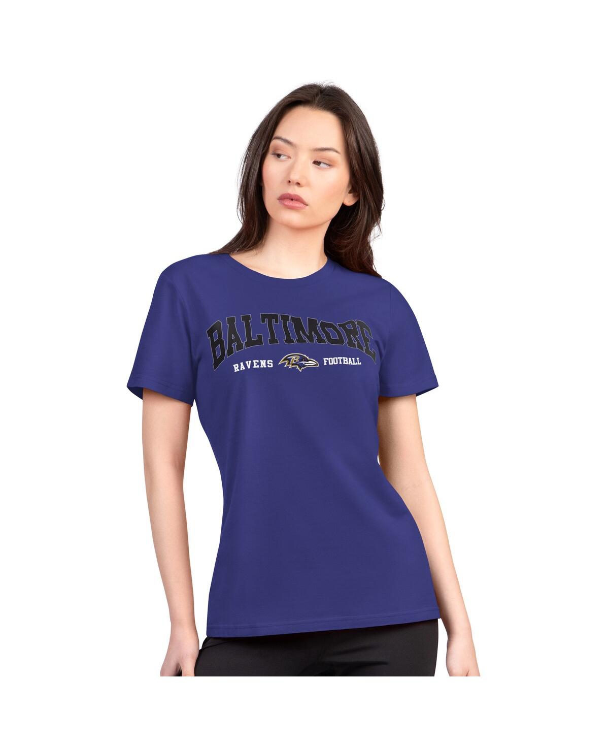 G-iii 4her By Carl Banks Women's Purple Baltimore Ravens Super-slim Lightweight Winning Crew T-shirt In Blue