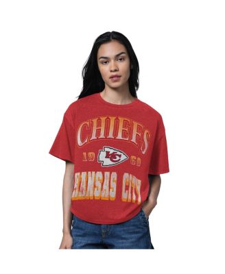 Starter - Women's Heather Red Kansas City Chiefs Oversized Hall of Fame T-Shirt