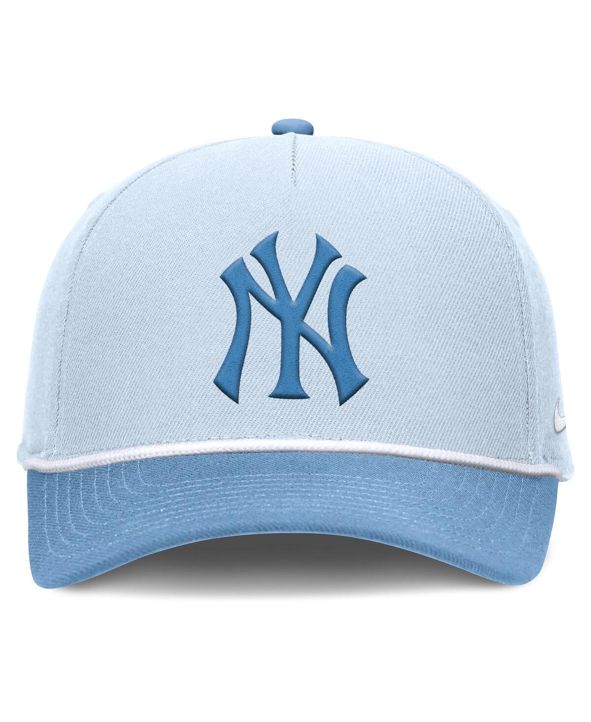 Nike Men's Light Blue New York Yankees Rise Dri-fit Adjustable Hat In Blue
