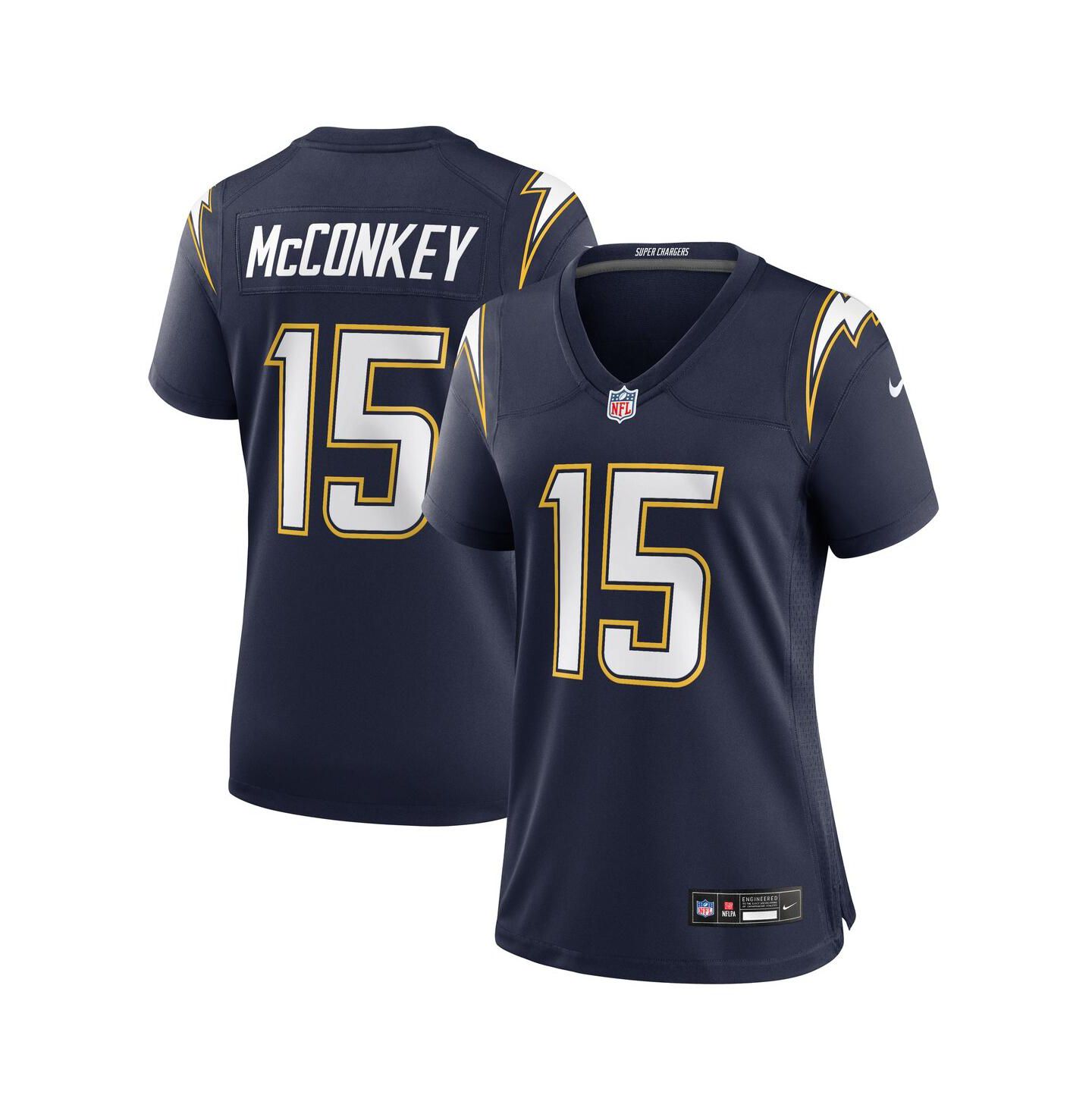 Женский топ Nike Ladd McConkey Navy Los Angeles Chargers Alternate Super Chargers Game Jersey — фото 1