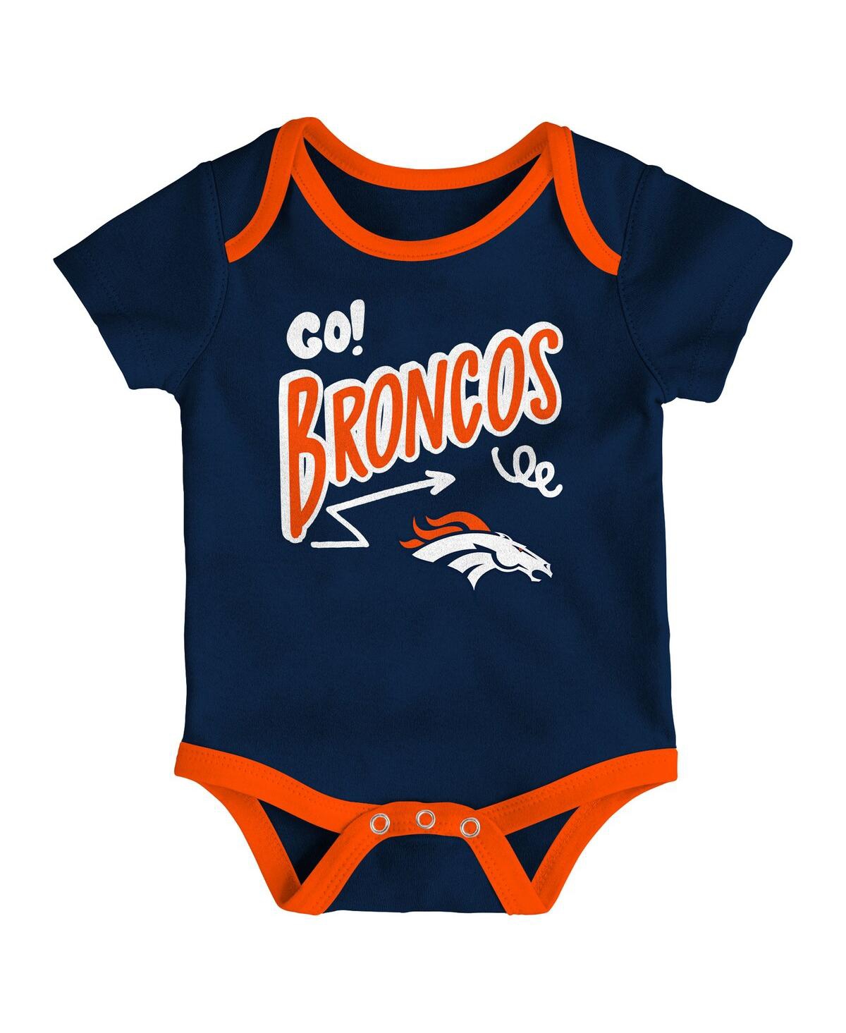 Outerstuff Baby Boys And Girls 3-piece Denver Broncos All Day Play Bodysuit Set In Red