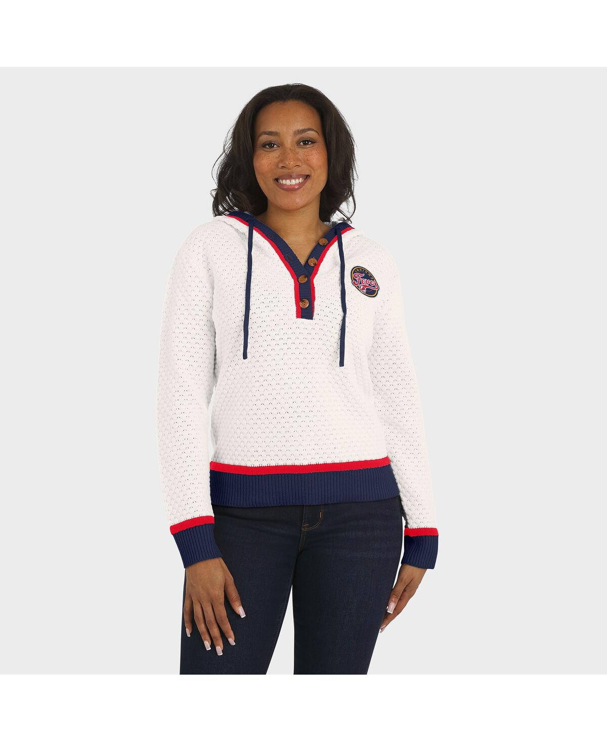 Wear By Erin Andrews Women'scream Indiana Fever Hooded Sweater In White