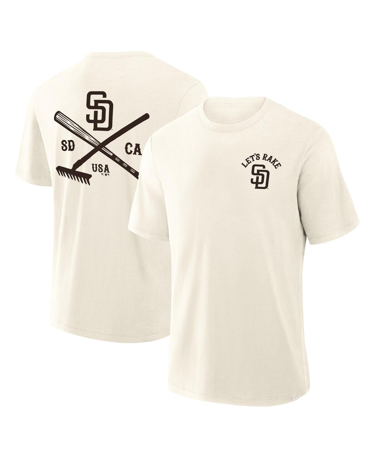 Fanatics Men's Cream San Diego Padres Nostalgia Stadium Slub T-shirt In White