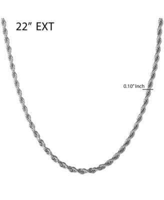 Stainless Steel (304L) 5MM Rope Chain Necklace 22'' and Bracelet 8.5'' Set