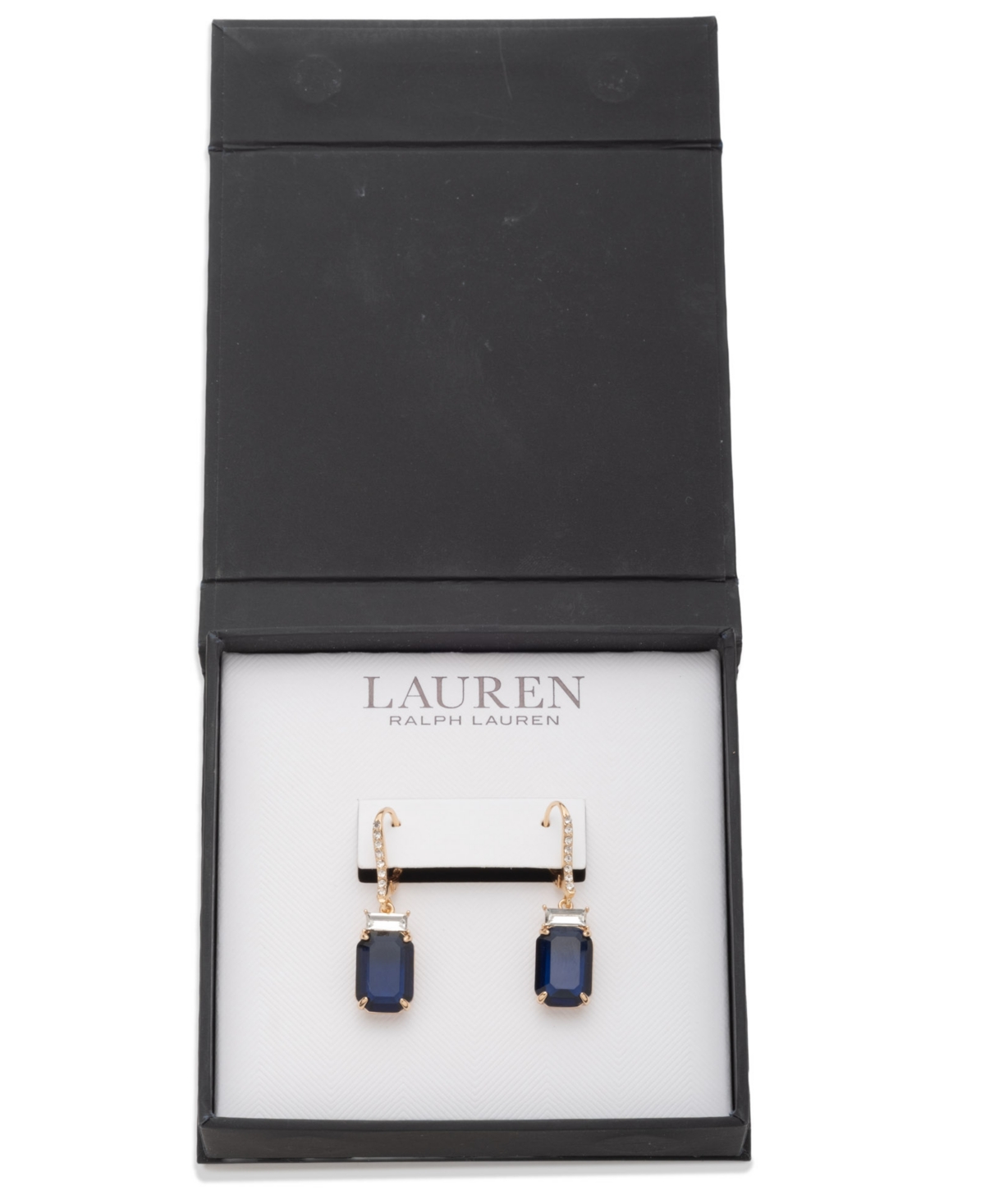 Ralph Lauren Glass Stone Drop Earrings In Gray