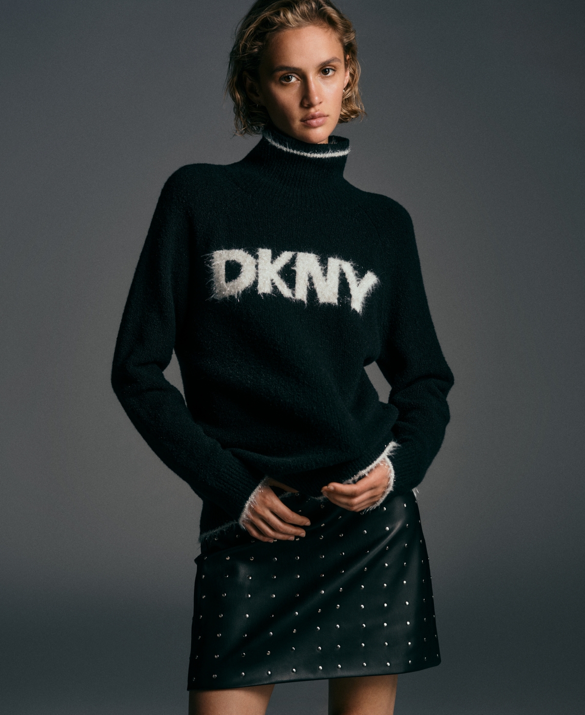 Dkny Jeans Women's Tinsel Logo Detail Sweater
