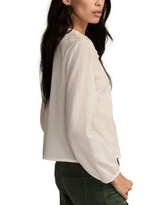 Women's Cutwork Peter Pan Collar Top