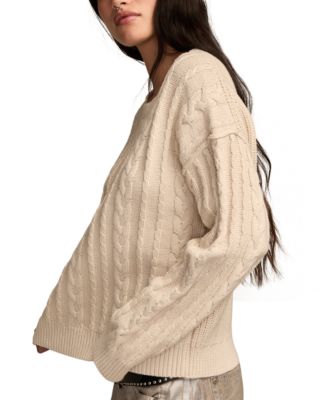 Women's Cable Knit Crew Neck Sweater
