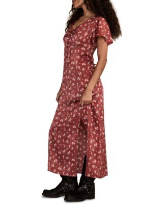 Women's Flutter Sleeve Midi Dress