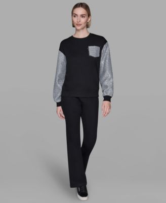 Women's Embellished Sleeve Sweatshirt