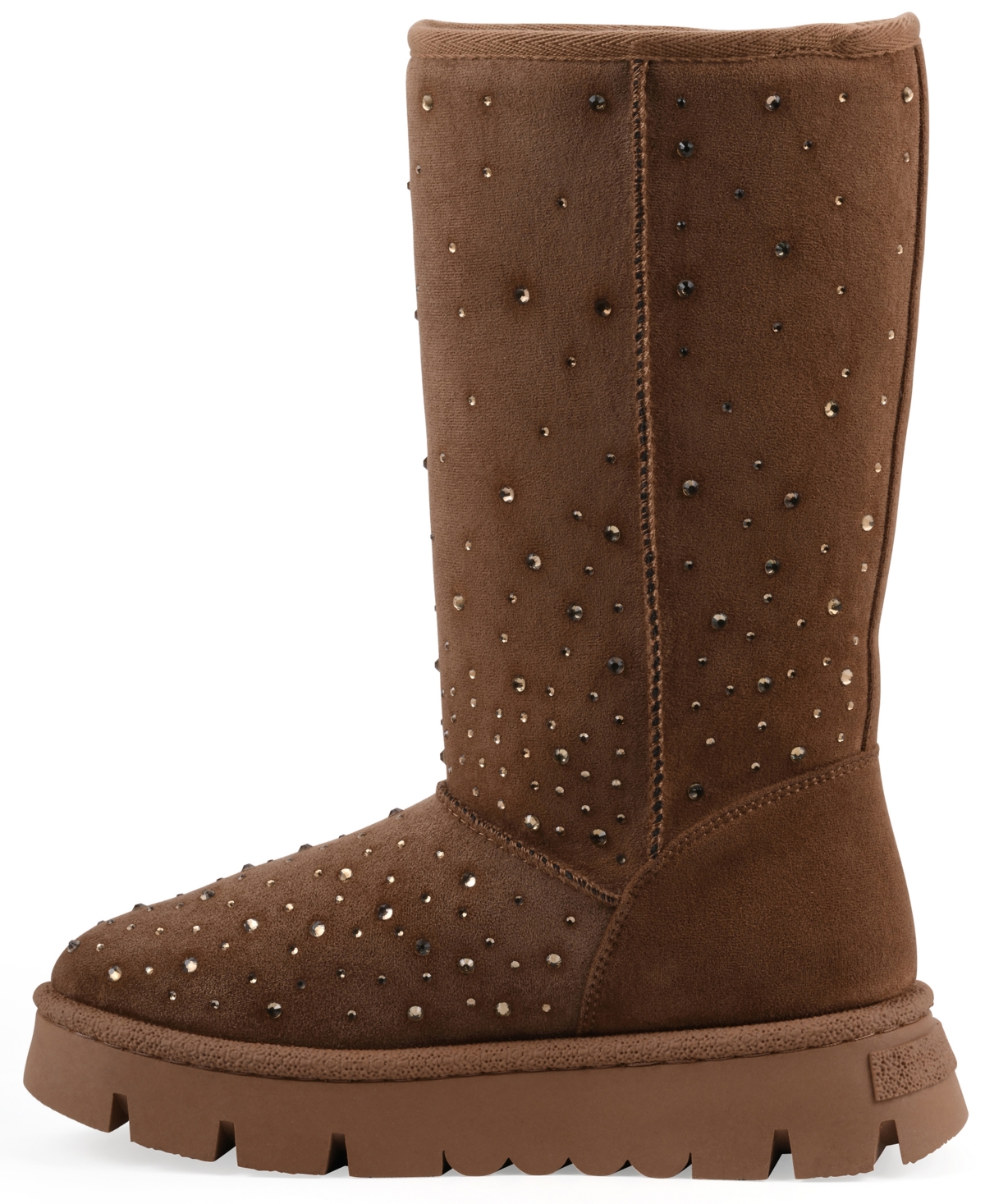 White Mountain Women's Tripp Faux Fur Tall Shaft Boot In Brown