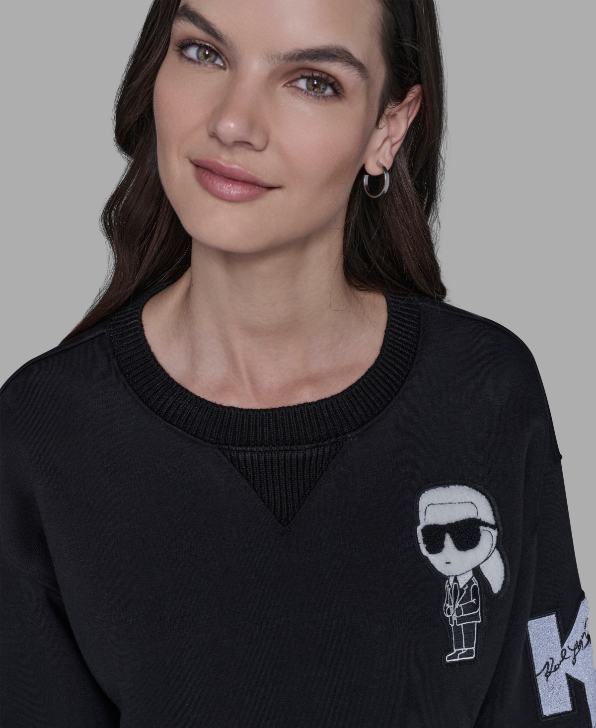 Karl Lagerfeld Women's Long Sleeve Sweatshirt In Black