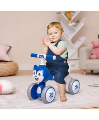 Baby Balance Bike Ride on Toys w/ Silent Wheels & PU Seat Linked Rotating Eyes