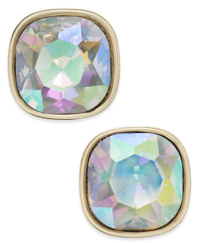 ABS by Allen Schwartz Gold-Tone Colorful Stone Stud Earrings