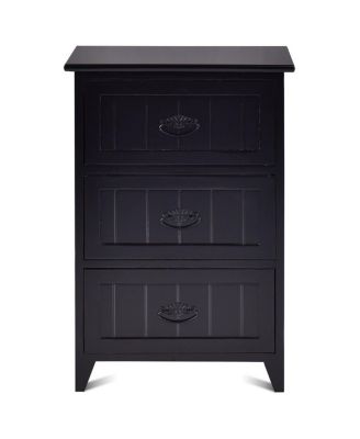 3 Drawers Nightstand End Table Storage Wood Side Bedside