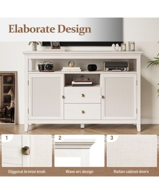 Exquisite Rattan Accent Cabinet with Ample Storage Stylish Boho Design and Wide Usage