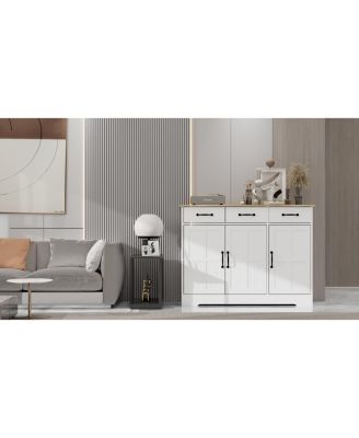 Farmhouse Sideboard Buffet with 3 Drawers and 3 Doors