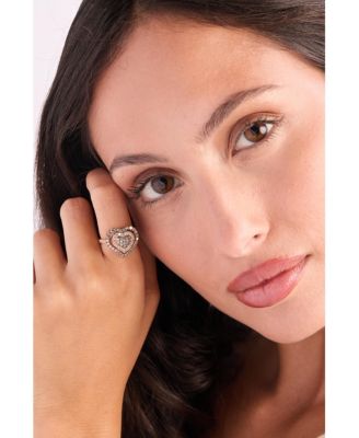 GODIVA x Le Vian&reg; Chocolate Diamond & Nude Diamond Heart Halo Cluster Ring (1-1/4 ct. t.w.) in 14k Rose Gold
