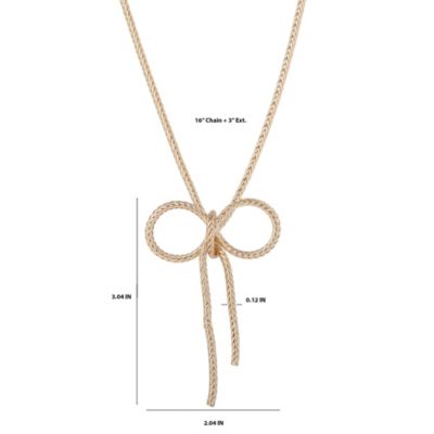BCBG Generation Gold Bow Pendant Chain Necklace