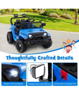 Kids Ride on Car Truck 12V Battery Powered Electric Vehicle w/ Foldable Mirrors