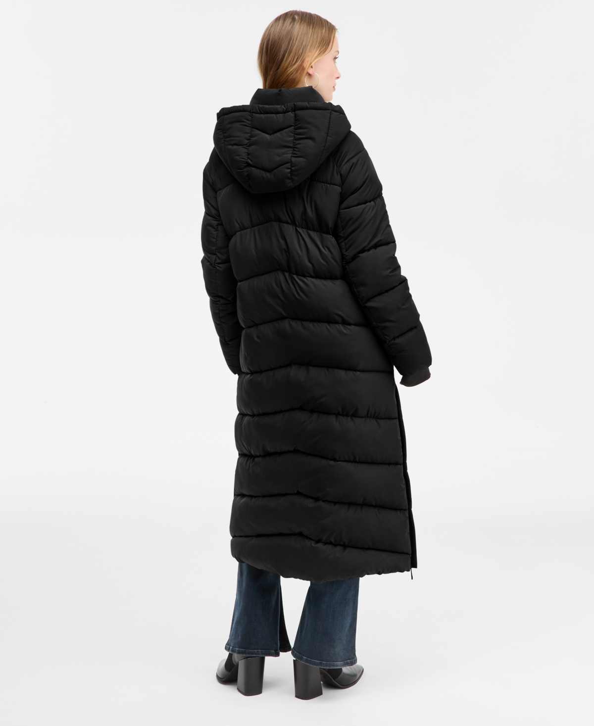 Bcbg Women's Hooded Water-resistant Maxi Puffer Coat, Macy's Exclusive In Black