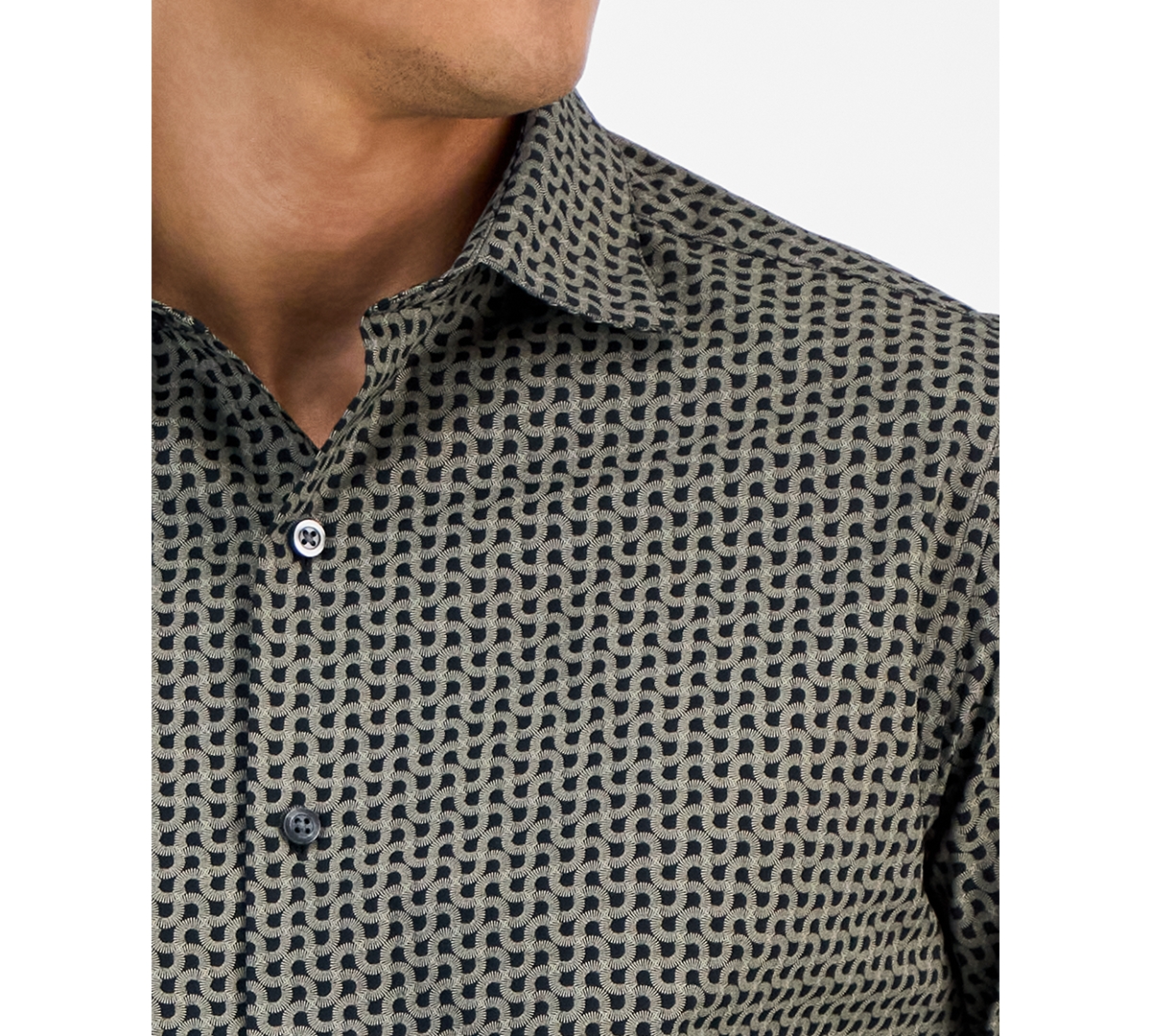 Alfani Men's Slim-Fit Geo-Print Dress Shirt, Macy's Exclusive
