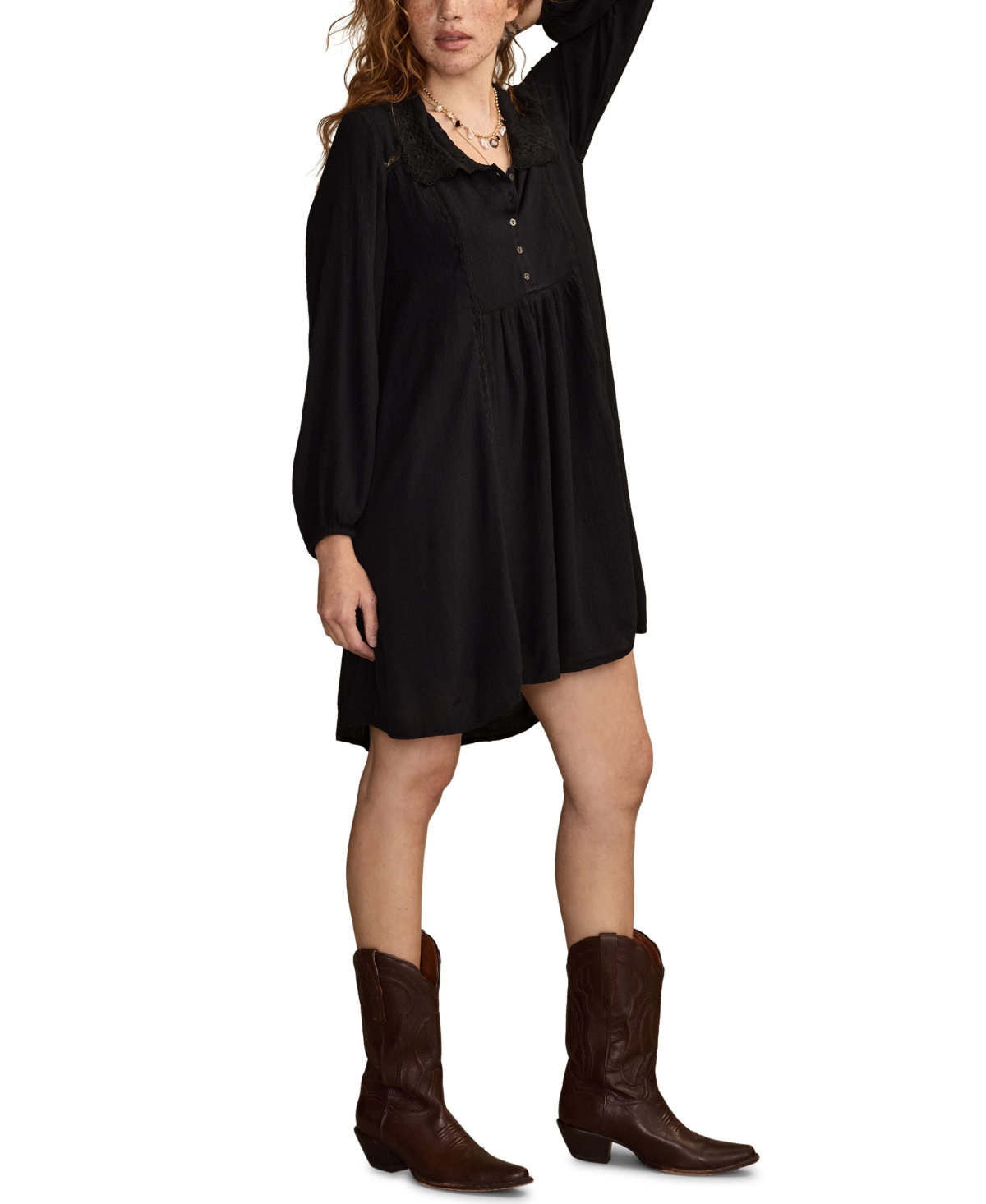 Lucky Brand Women's Peter Pan Collar Mini Dress