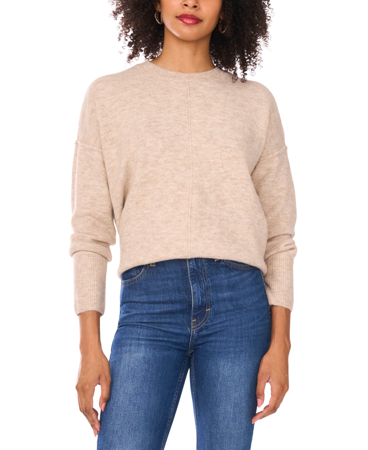Vince Camuto Women's Cozy Crewneck Long-Sleeve Extend-Shoulder Sweater