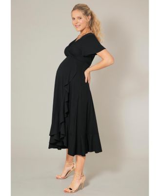 Maternity Waterfall Midi Dress